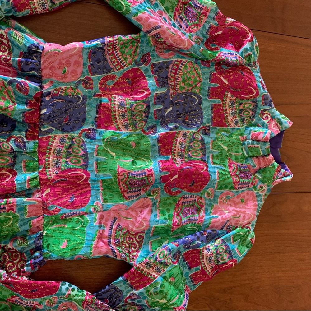 Colorful Elephant Print Mini Dress - Multicolor - Picture 5 of 13